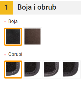drugi korak naručivanja auto tepiha