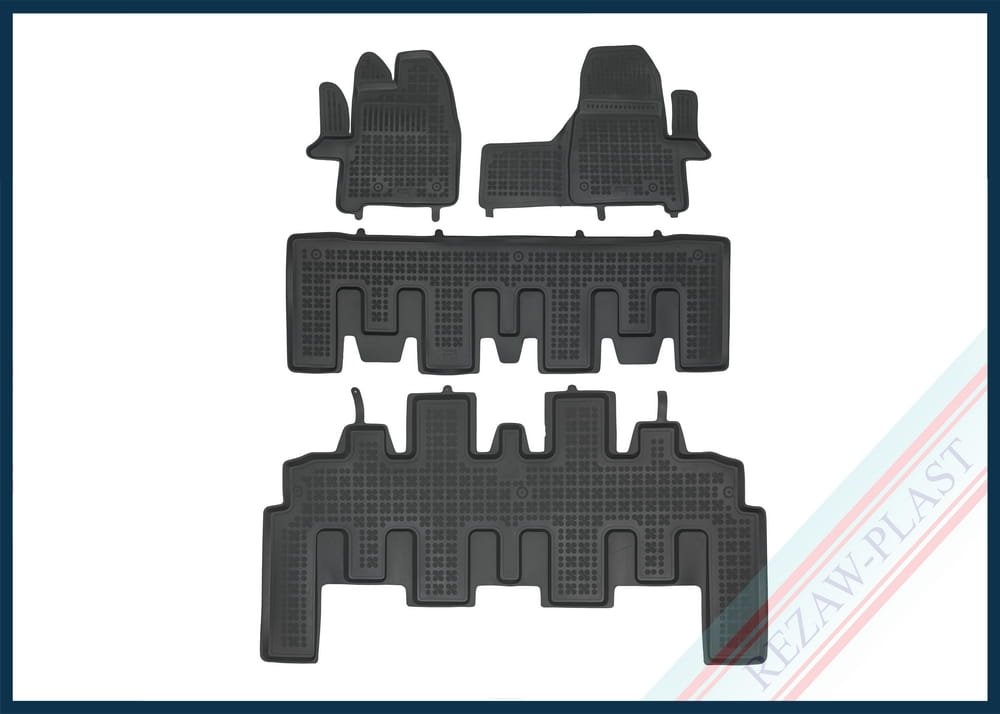 3D gumeni tepisi za auto FORD TOURNEO CUSTOM izvedba s 8 sjedala; (3 reda sjedala) (17-23)
