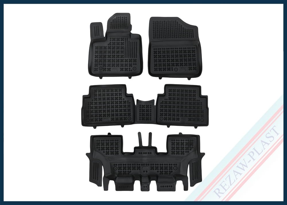 3D gumeni tepisi za auto Santa Fe IV Hybrid (20-) (7 sjedala)